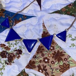 Blue triangle necklace